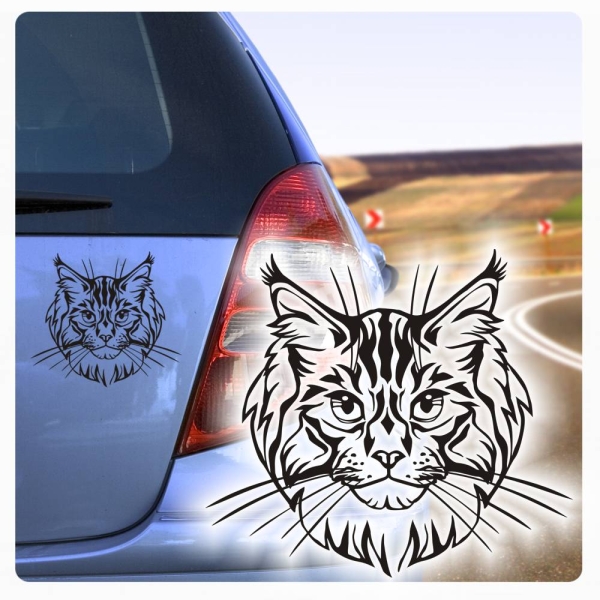 Autoaufkleber Katze Maine Coon Auto Aufkleber Rassekatze A350