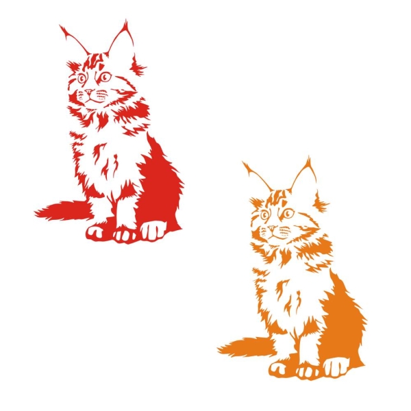 Katze Maine Coon Wandtattoo Wandaufkleber Sticker Rassekatze W600