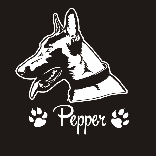 Hundeaufkleber Belgischer Malinois Schäferhund  Name Auto Aufkleber A455