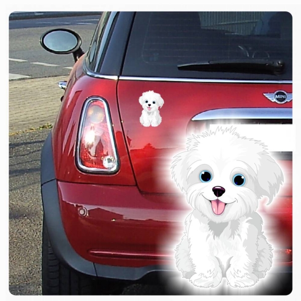 Malteser Auto Aufkleber Hundeaufkleber Pfoten Hunde Tattoo Digitaldruck DA2003