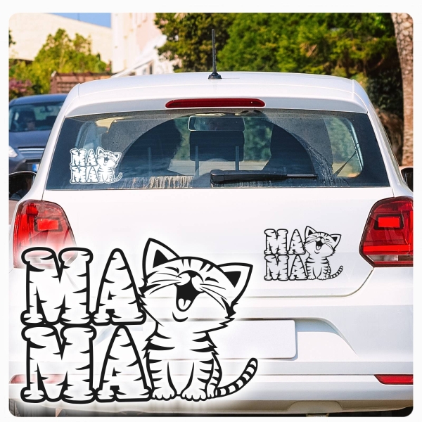 Katzen Mama Kitty Kätzchen Autoaufkleber Auto Aufkleber Sticker A786