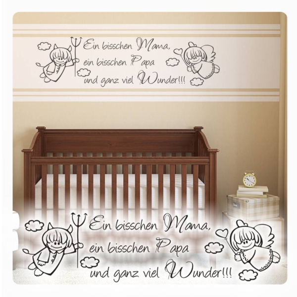 Mama Papa Wunder Kinderspruch Wandtattoo Baby Kind W1330