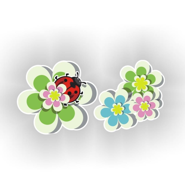 Marienkäfer Blumen Ladybug Auto Aufkleber Sticker Digitaldruck DA070