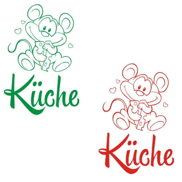 Türaufkleber Küche Kochen Maus Käse Aufkleber Sticker T100