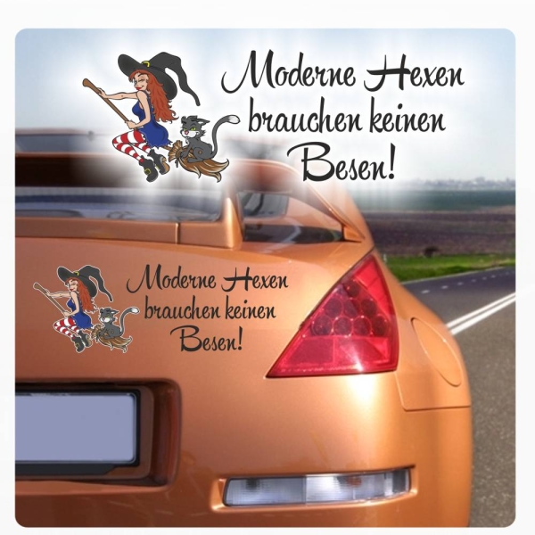 Autoaufkleber Moderne Hexen brauchen keinen Besen Auto Aufkleber Sticker DA008