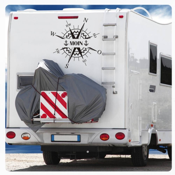 Kompass Rose Compass Moin Anker Wohnmobil Aufkleber Wohnwagen Caravan Wohnwagen Sticker WoMo170