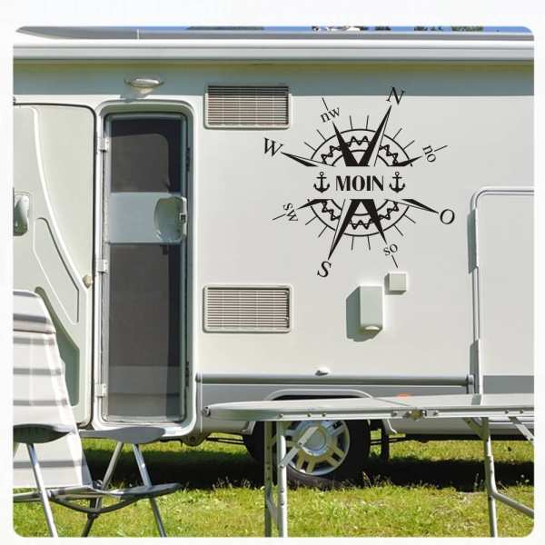 Kompass Rose Compass Moin Anker Wohnmobil Aufkleber Wohnwagen Caravan Wohnwagen Sticker WoMo170