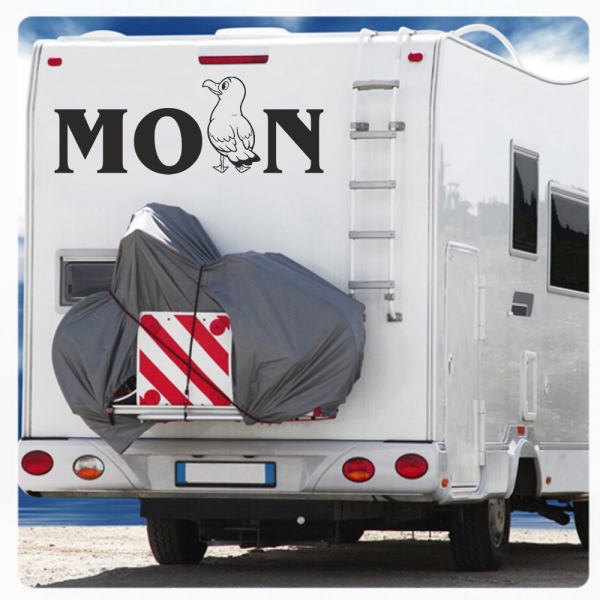 Moin Möwe Wohnmobil Wohnwagen Aufkleber Campervan Sticker Maritim Meer WoMo514