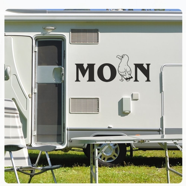 Moin Möwe Wohnmobil Wohnwagen Aufkleber Campervan Sticker Maritim Meer WoMo514