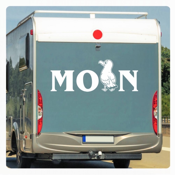 Moin Möwe Wohnmobil Wohnwagen Aufkleber Campervan Sticker Maritim Meer WoMo514