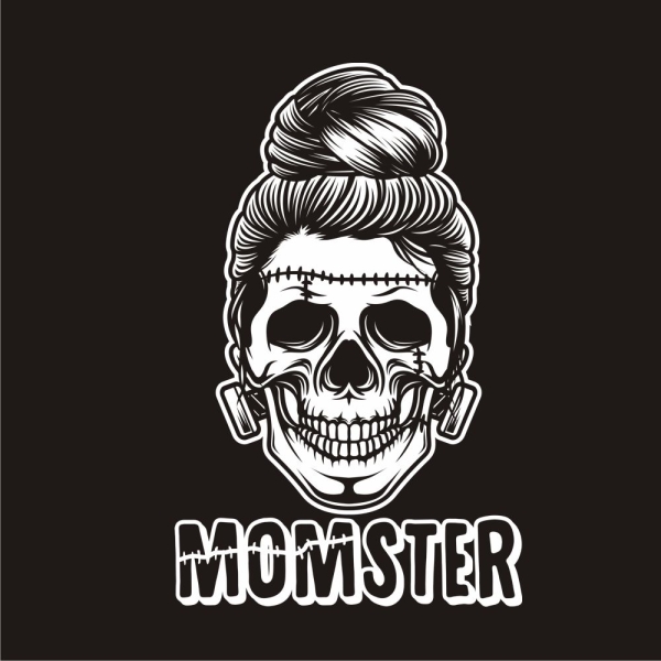 Momster Mom Skull Totenkopf Spinne Fledermaus Autoaufkleber Auto Aufkleber Sticker A4204