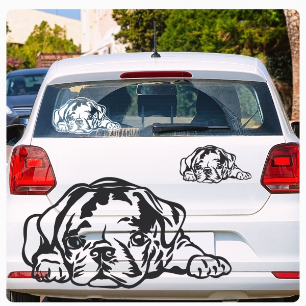 Autoaufkleber Mops Pug Auto Aufkleber Sticker Hundeaufkleber Pfoten A3017