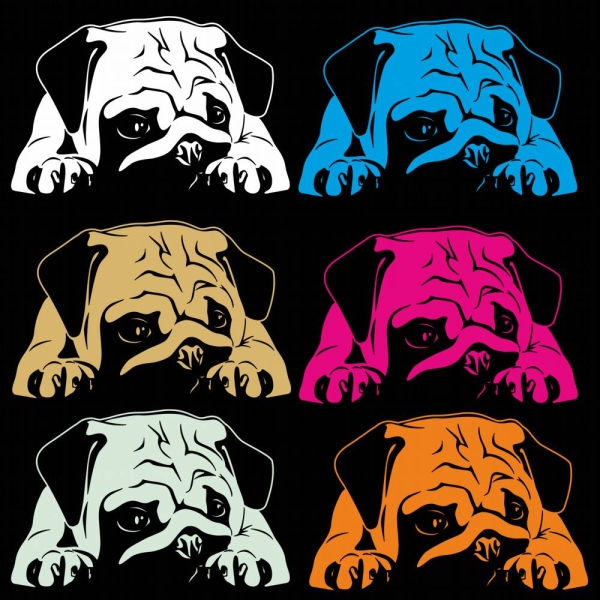 Mops Auto Aufkleber Autoaufkleber Sticker Pug A4095