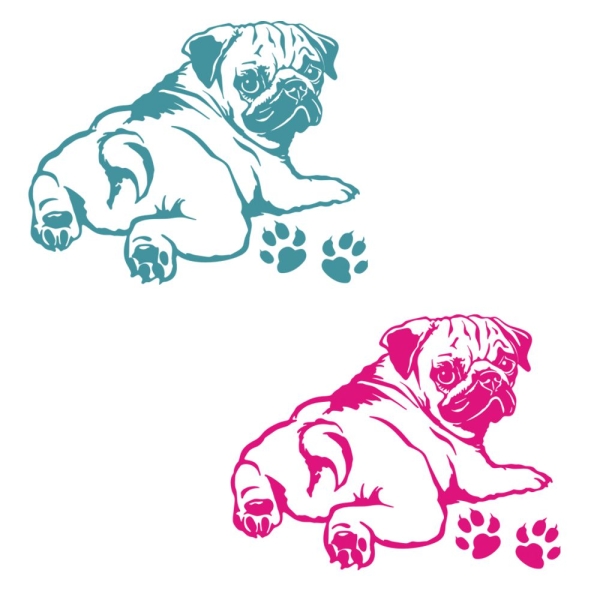 Mops Auto Aufkleber Hundeaufkleber Autoaufkleber Sticker Pug A577