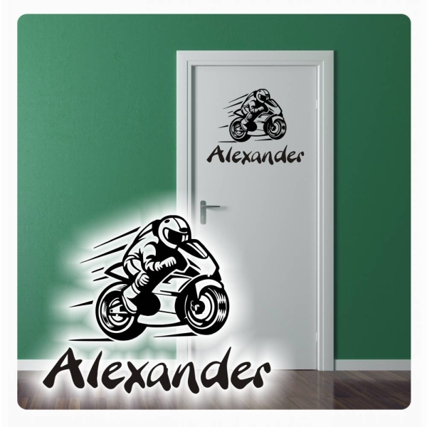 Motorrad Name Türaufkleber Tür Aufkleber Sticker Wandtattoo T124