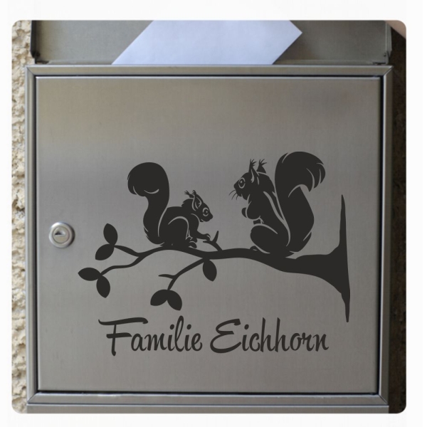 Briefkastenaufkleber Eichhörnchen Namen Aufkleber Sticker B015