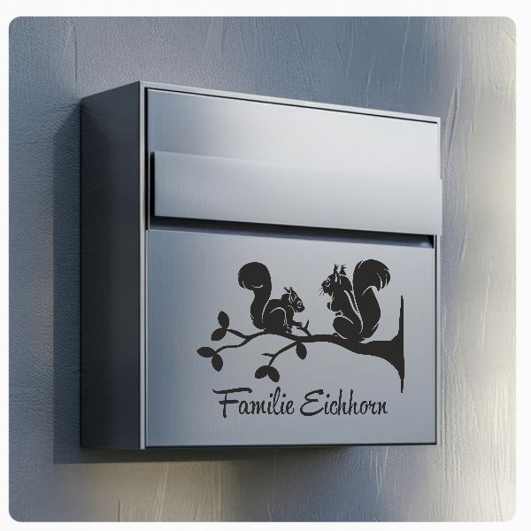 Briefkastenaufkleber Eichhörnchen Namen Aufkleber Sticker B015