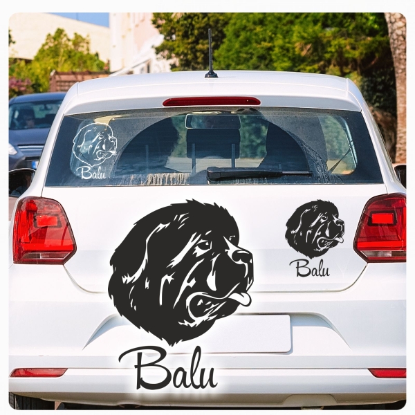 Neufundländer Name Auto Aufkleber Sticker Hund A3080