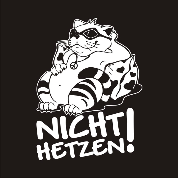 Nicht Hetzen! Chillkatze Katze Peace Wohnmobil Aufkleber Wohnwagen Sticker WoMo276