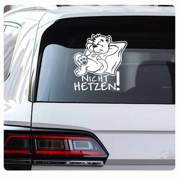 Autoaufkleber Nicht Hetzen! Katze Peace Cool Sticker Auto Aufkleber Hetz A3062