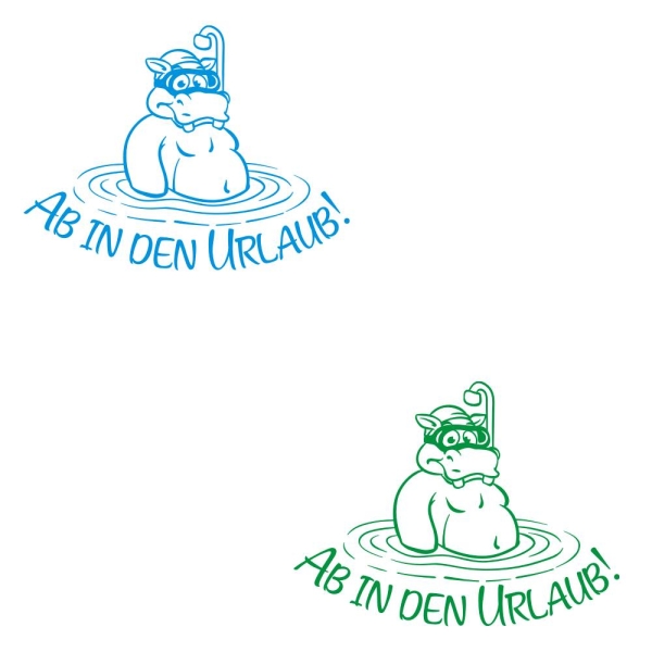 Ab in den Urlaub Nilpferd Wohnmobil Aufkleber Sticker Caravan Camping WoMo245