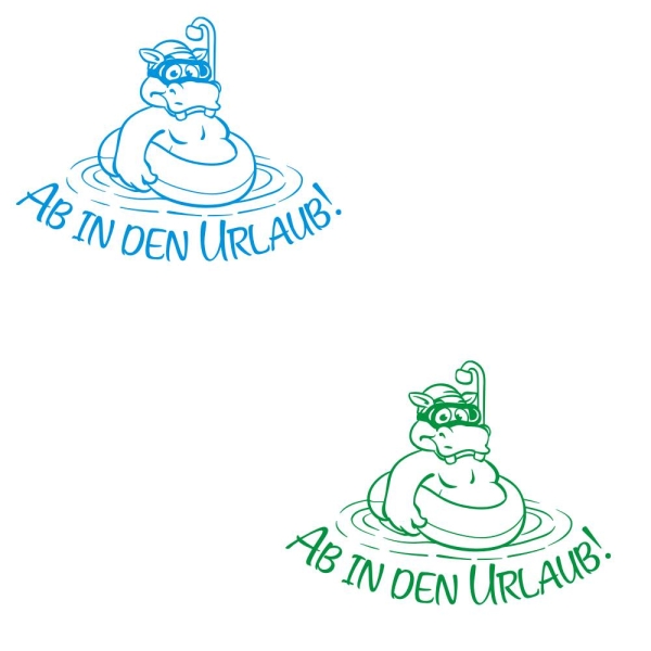 Ab in den Urlaub Nilpferd Wohnmobil Aufkleber Sticker Caravan Camping WoMo244