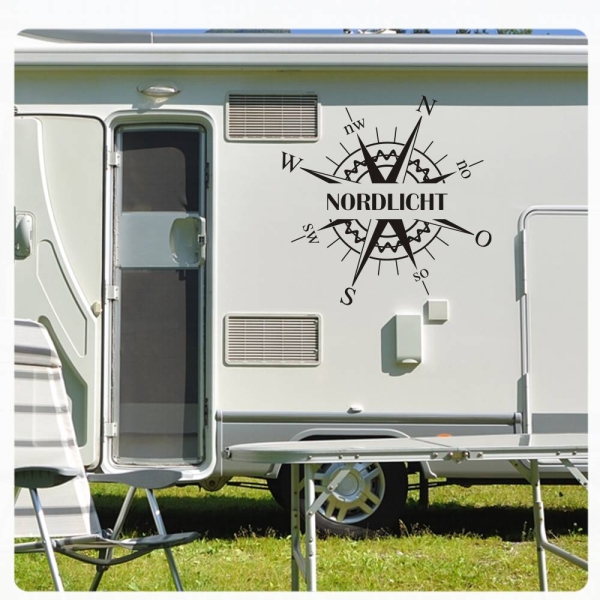 Kompass Rose Compass Nordlicht Wohnmobil Aufkleber Wohnwagen Caravan Wohnwagen Sticker WoMo174