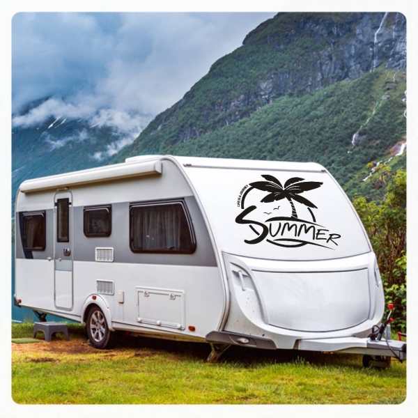 Wohnmobil Aufkleber Palme Life is a journey WoMo Caravan Aufkleber Sticker WoMo210