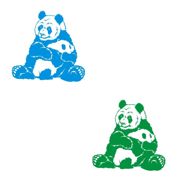 Panda mit Baby Wohnmobil Aufkleber Wohnwagen Sticker WoMo356