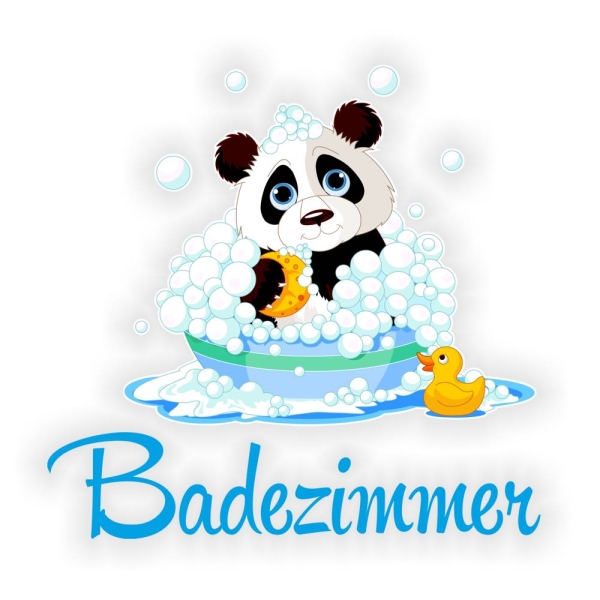 Türaufkleber Badezimmer Panda Ente Digitaldruck Wandtattoo Türtattoo DT073