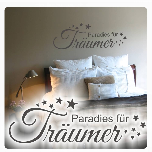 Paradies für Träumer Sterne Wandtattoo Schlafzimmer Wandaufkleber W1763