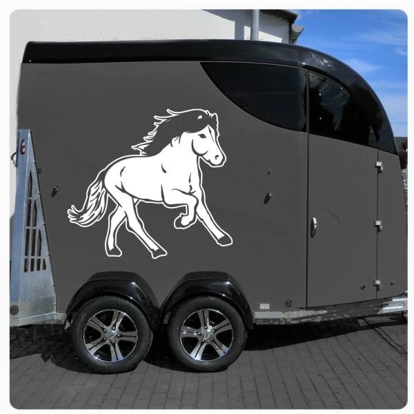 Island Pony Pferdeanhänger Pferdetransporter Aufkleber Sticker Auto Pferd Pferde PFA027