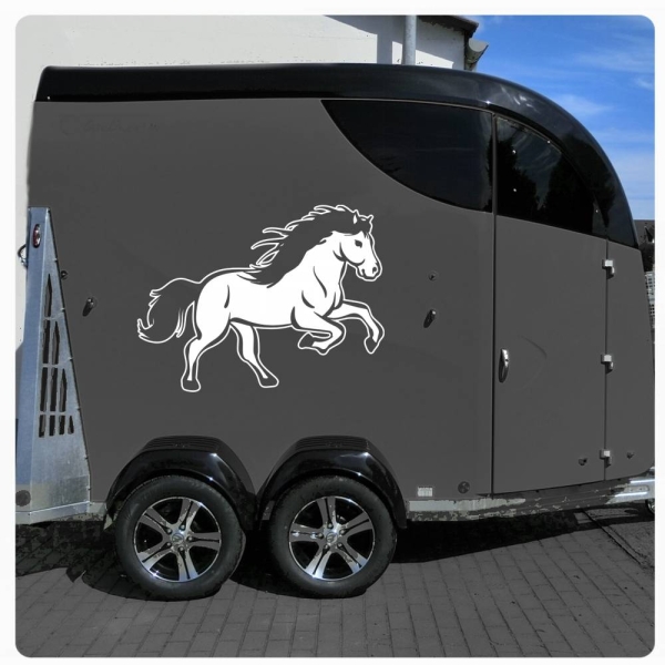 Island Pony Pferdeanhänger Pferdetransporter Aufkleber Sticker Auto Pferd Pferde PFA028