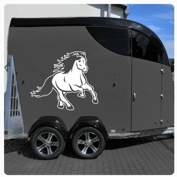 Island Pony Pferdeanhänger Pferdetransporter Aufkleber Sticker Auto Pferd Pferde PFA032