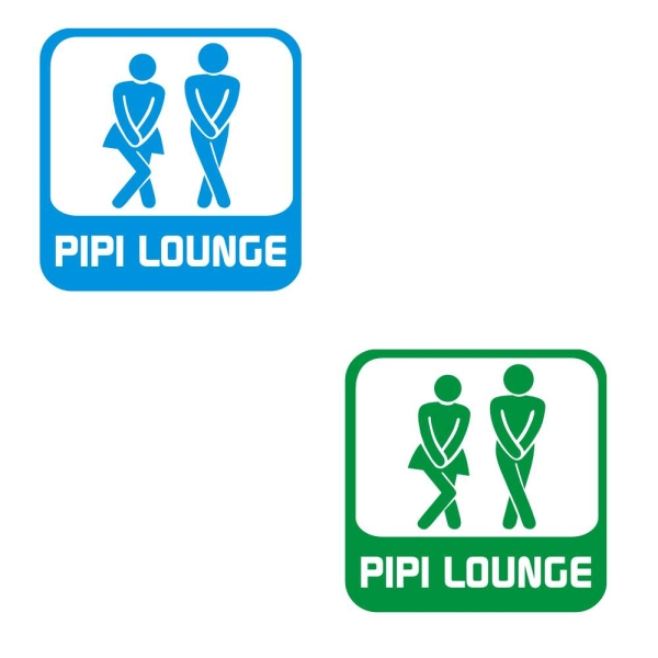 Tür Aufkleber Pipi Lounge Wandtattoo Sticker Bad Retro WC Klo Toilette  T108