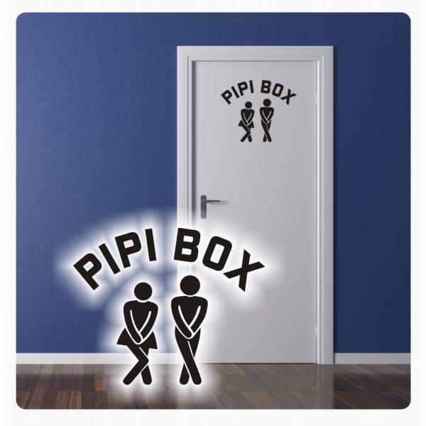Pipi BOX Toilette WC Türaufkleber Tür Aufkleber Klo Sticker T111