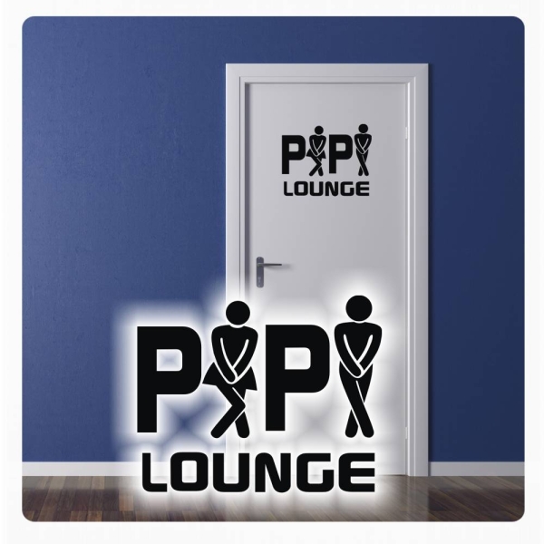 Tür Aufkleber Pipi Lounge Wandtattoo Sticker Bad Retro Klo WC Toilette T107