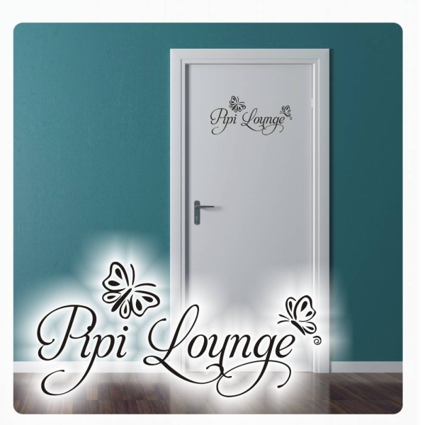 Tür Aufkleber Pipi Lounge Wandtattoo Sticker Bad Retro WC Klo Toilette T106