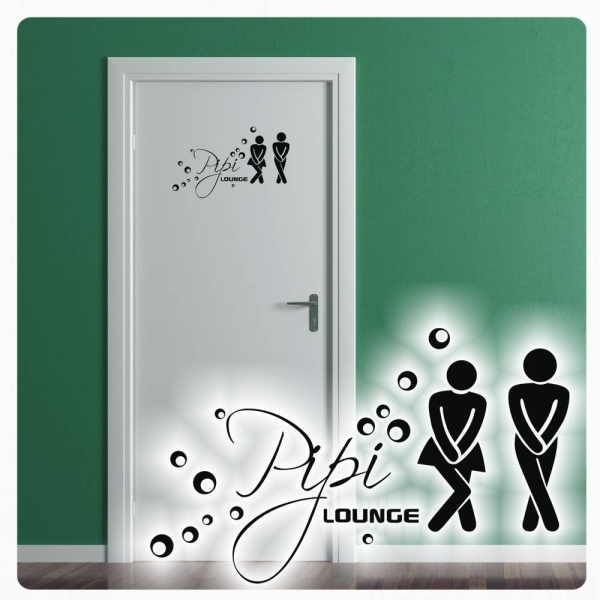 Tür Aufkleber Pipi Lounge Wandtattoo Sticker Bad Retro Klo Toilette WC T105