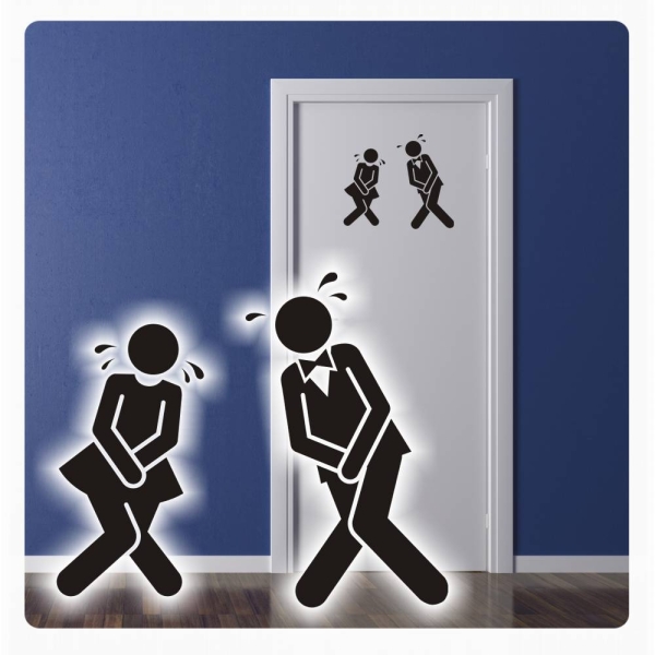 Toilette WC Wandtattoo Türaufkleber Badezimmer Tür Pipi Lounge T350