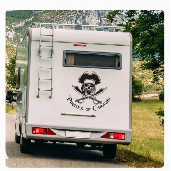 Pirates of Caravan Skull Pirat Wohnmobil Aufkleber Wohnwagen Sticker WoMo263