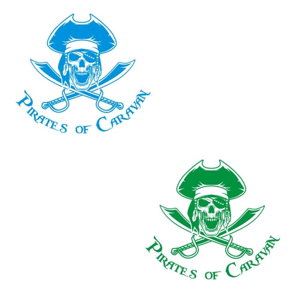 Pirates of Caravan Skull Pirat Wohnmobil Aufkleber Wohnwagen Sticker WoMo263