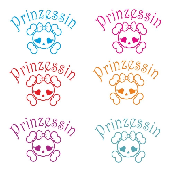 Skull Prinzessin Herz Autoaufkleber Heckscheibe Sticker Aufkleber A2039