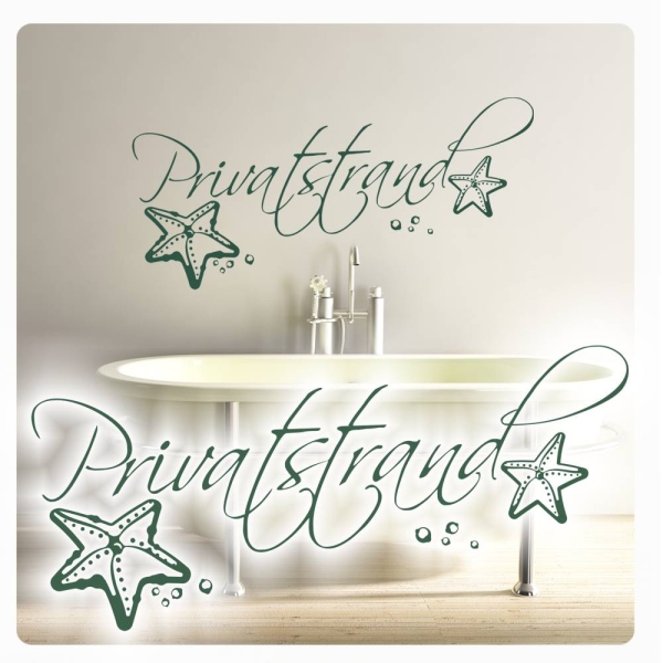 Wandtattoo Privatstrand Wandaufkleber Bad Strand WC Lounge W778