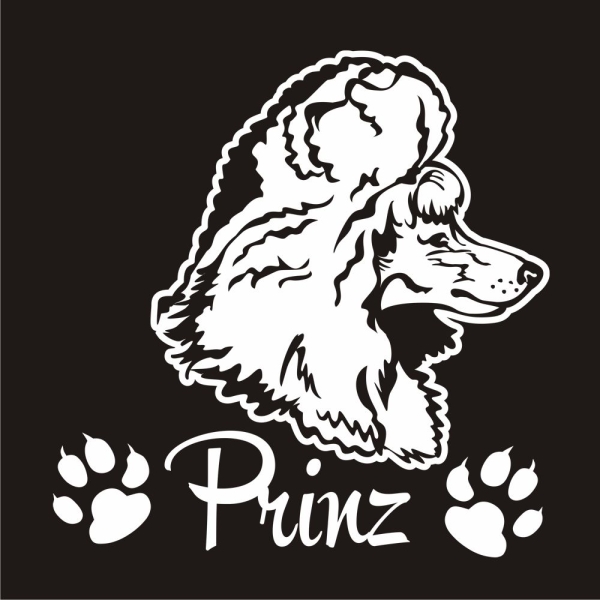 Hundeaufkleber Pudel Zwergpudel Königspudel Name Auto Aufkleber Sticker A523