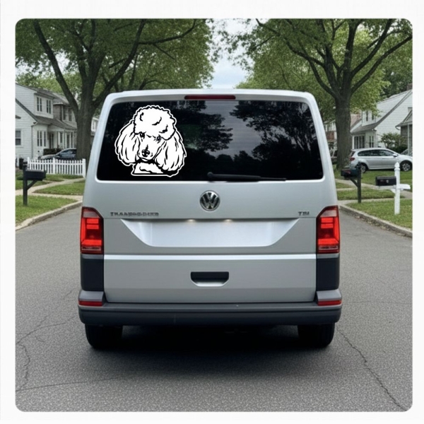 Pudel Zwergpudel Auto Aufkleber Sticker Hund Pfoten A4100