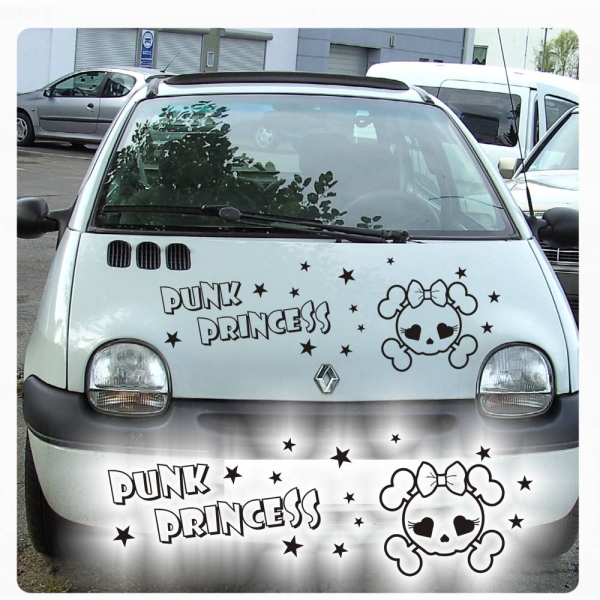 Punk Princess Skull Girl Rockabilly Auto Aufkleber Motorhauben A2087