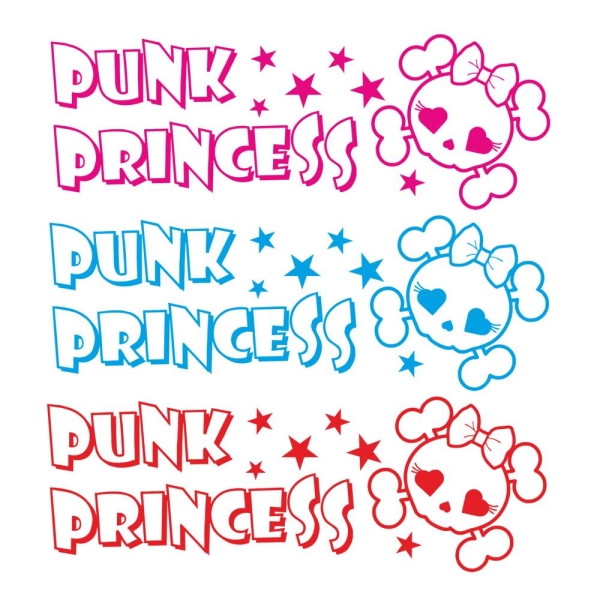 Punk Princess Skull Girl Rockabilly Sticker Auto Aufkleber Autoaufkleber A2085