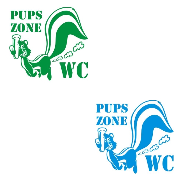 Pups Zone WC Tür Aufkleber Badezimmertür Toiletten Tür Aufkleber Wandtattoo T039