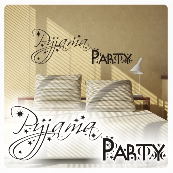 Pyjama Party Wandtattoo Wandaufkleber Schlafzimmer W517